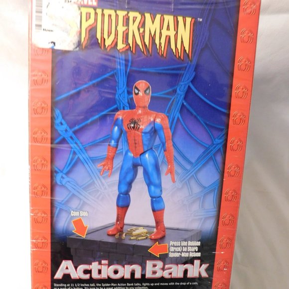 Vintage Marvel Spider-Man Action Bank Limited Edition Talking Illuminated NEW - Picture 3 of 6